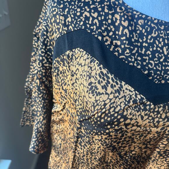 NWT $129 Chico's Animal Print Blocked Sheath Dress 2.5 US 14 Viscose Leopard - Picture 5 of 9
